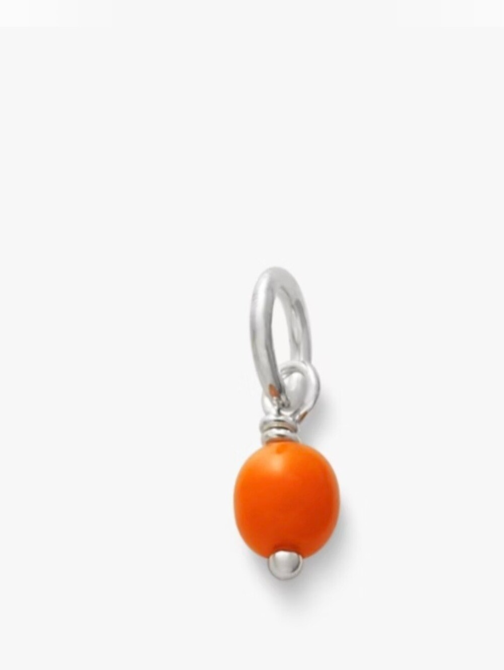 James Avery Silver Charm with Orange Bead